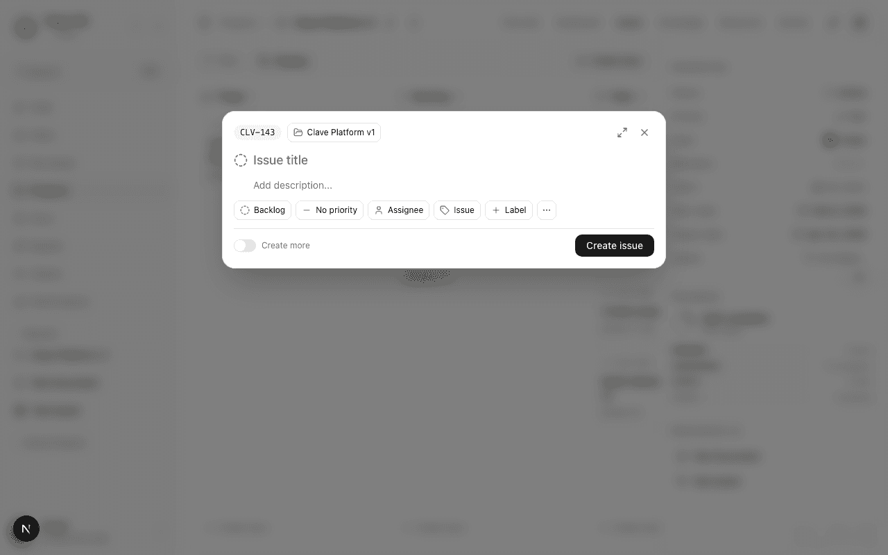 New issue modal with AI triage