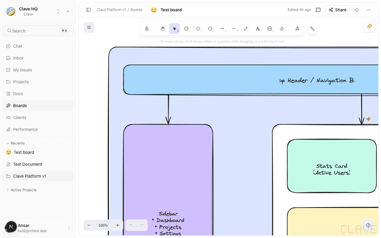 AI whiteboard toolbar