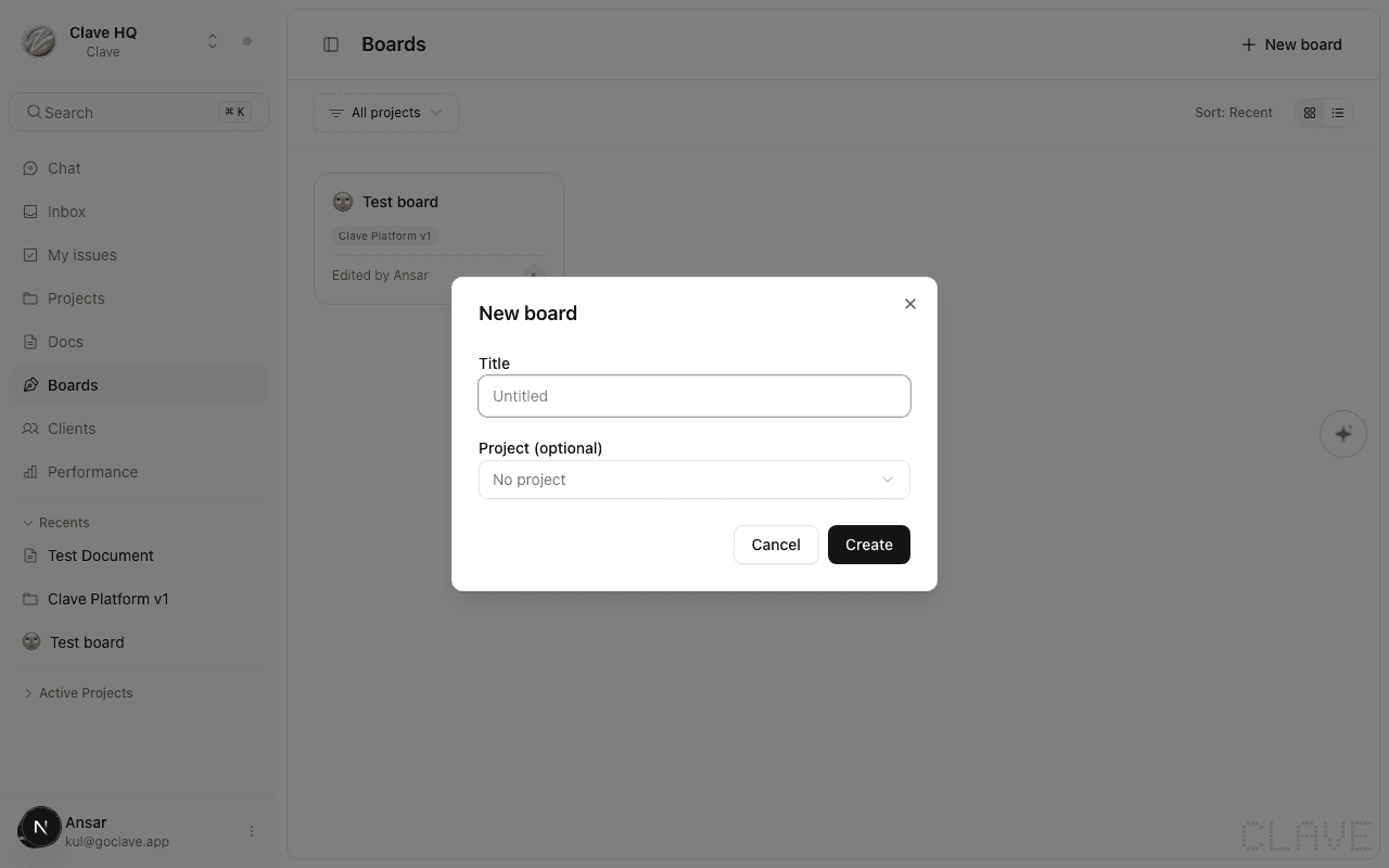 Creating a new whiteboard